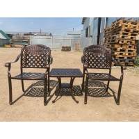 Кофейный набор мебели из литого алюминия столик Вилла + 2 кресла Вулкан