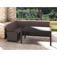 Комплект мебели под ротанг Калифорния “California“ с угловым диваном 240х240 см с подушками на спинку и столом 165х95 см