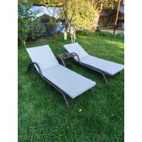 Комплект из искусственного ротанга два шезлонга Империал и столик Мара-2 (Шоколад)