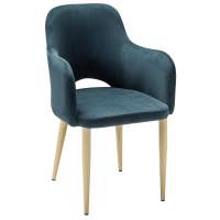 Кресло Ledger Diag blue/нат.дуб