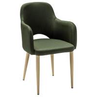 Кресло Ledger темно-зеленый/нат.дуб