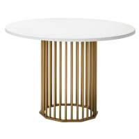 Стол обеденный Patrik д.110 мрамор Бианко /золото