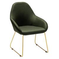 Кресло Kent тёмно-зеленый/Линк золото