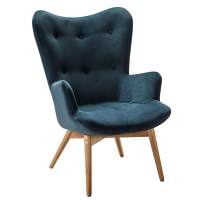 Кресло Хайбэк синий/нат.бук