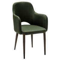 Кресло Ledger темно-зеленый/т. орех