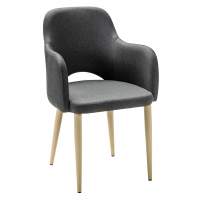 Кресло Ledger темно-серый/нат.дуб