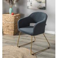 Кресло Oscar Diag grey/Линк золото