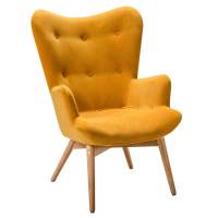 Кресло Хайбэк желтый/нат.бук