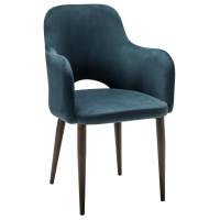 Кресло Ledger Diag blue/т. орех