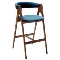 Стул Кресло барное Kaede Blue/Темный орех Стул Кресло барное Kaede Blue/Темный орех