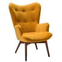 Кресло Хайбэк желтый/т.орех Кресло Хайбэк желтый/т.орех