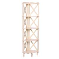 Этажерка-стеллаж угловая  Джульетта -4 (дуб шампань) Вис