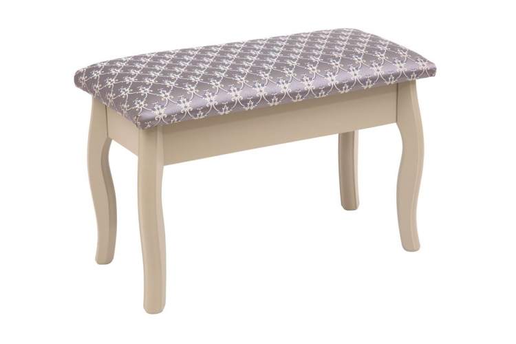 Банкетка из массива березы (ткань Баскет 149/2) Слоновая кость (29С)