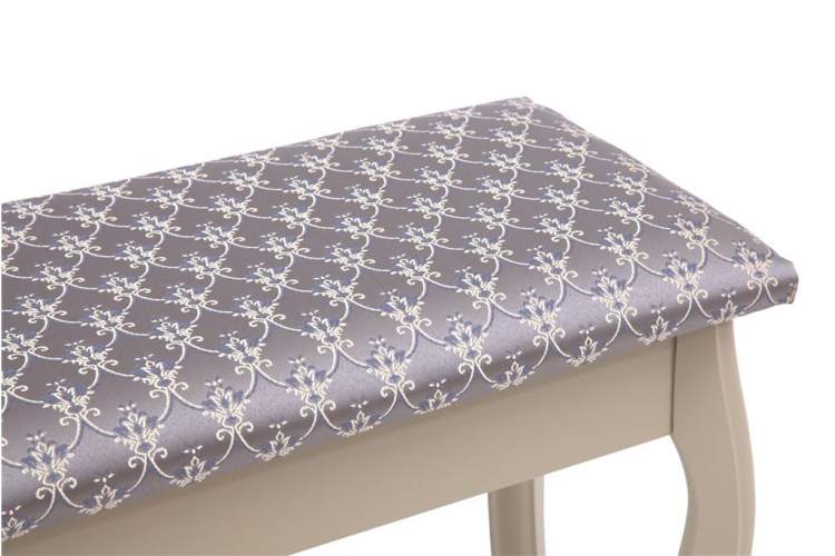 Банкетка из массива березы (ткань Баскет 149/2) Слоновая кость (29С)-1