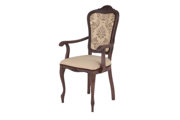 Кресло с подлкотниками Виконт (тон 317+ патина чёрная/ткань Агата серая/компаньон(Ц))-1