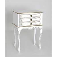 Тумба-32 (3 ящика) белый+золото в гостиную