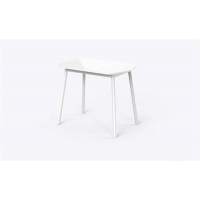 РАУНД Стол раздвижной со стеклом 94(124)х64, Белый/Белый