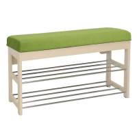 Банкетка  Грейс  (Дуб шампань, ткань Verona Apple Green) Вис в гостиную