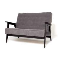 Диван двухместный РЕТРО (венге / RS 15 - темно-серый) в гостиную