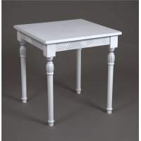 Стол журнальный  Мили  (белый/патина серебро / 53х53хН55) в гостиную