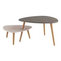 Стол журнальный  Стилгрей  (Серый лен/бежевый лен) в гостиную