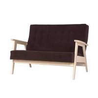 Диван двухместный РЕТРО (беленый дуб / RS 32 - коричневый) в гостиную