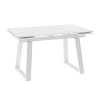 Стол раздвижной Alteza FOUR-140 (140+30+30x85/Мрамор светлый - Compact cer/Белый)