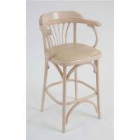 Стул барный 650 Венский мягкий (беленый дуб, экокожа бежевая)