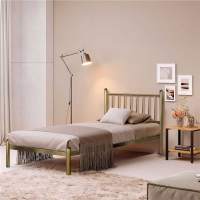 Кровать односпальная Арзу (90х200/металлическое основание с усилением) Бронзовый металлик Кровать односпальная Арзу (90х200/металлическое основание с усилением) Бронзовый металлик