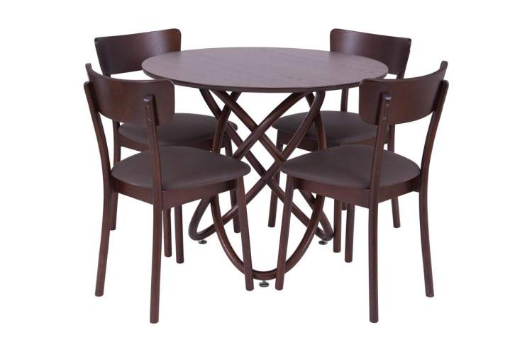 Стол не раскладной Линц 90 Red Black(Тёмный тон)-3