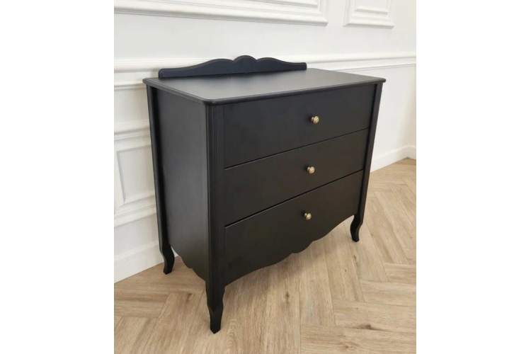 Комод "Версаль" 3 ящика (черный матовый)-1