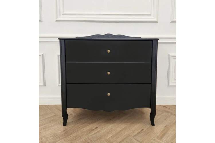 Комод "Версаль" 3 ящика (черный матовый)