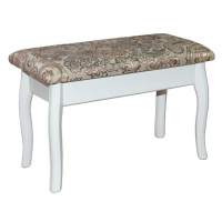 Банкетка из массива березы (ткань Лалик 160-2 персик) Белый (29Б) в гостиную