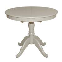 Стол Круглый (Слоновая кость/массив березы, Шпон)