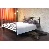 Кровать двуспальная  Мираж  с изножьем (160х200/металлическое основание) Коричневый бархат Кровать двуспальная  Мираж  с изножьем (160х200/металлическое основание) Коричневый бархат