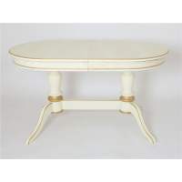 Стол "Бардис-2" (Эмаль 11+ патина золото/шпон дуб)