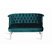 Диван Бархат (эмаль белая / 23 - изумрудный) в гостиную