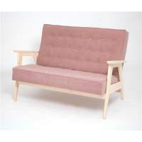 Диван двухместный РЕТРО (беленый дуб / RS 12 - розовый) в гостиную