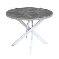 Стол круглый  Шип-32  ноги белые (пластикТерра графит 1426/ЛДСП 32 мм/кромка серый)