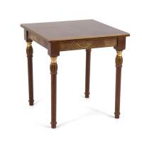 Стол журнальный  Мили  (темный орех/патина золото / 53х53хН55) в гостиную