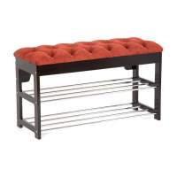 Банкетка  Грейс  (Венге/ткань Бордовая , каретная стяжка) Вис в гостиную