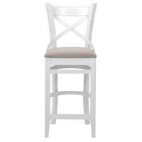 Стул барный "Hugo" (Белая эмаль/бежевый М02)