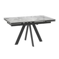 Cтол с керамическим покрытием Джейтон-140 (91stone grey gloss st cer/черный) 140(30+30)х85 Cтол с керамическим покрытием Джейтон-140 (91stone grey gloss st cer/черный) 140(30+30)х85