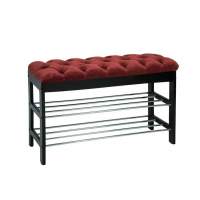 Банкетка  Грейс  (Венге/ткань Бордовая , каретная стяжка) Ls