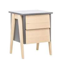 Тумбочка  Сканди  2 ящ. (Натуральное дерево/серый ясень) в гостиную
