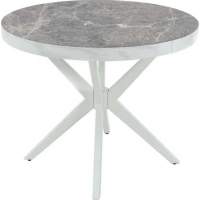 Стол раздвижной  Оскар D95  Glass фотопечать (Цвет стекла: Мрамор №5 /цвет дерева: Тон 9 (эмаль белая))