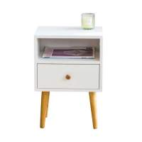 Тумба прикроватная Komo-1 (380х306х520 мм, ЛДСП Белый 16 мм, ножки береза) Тумба прикроватная Komo-1 (380х306х520 мм, ЛДСП Белый 16 мм, ножки береза)