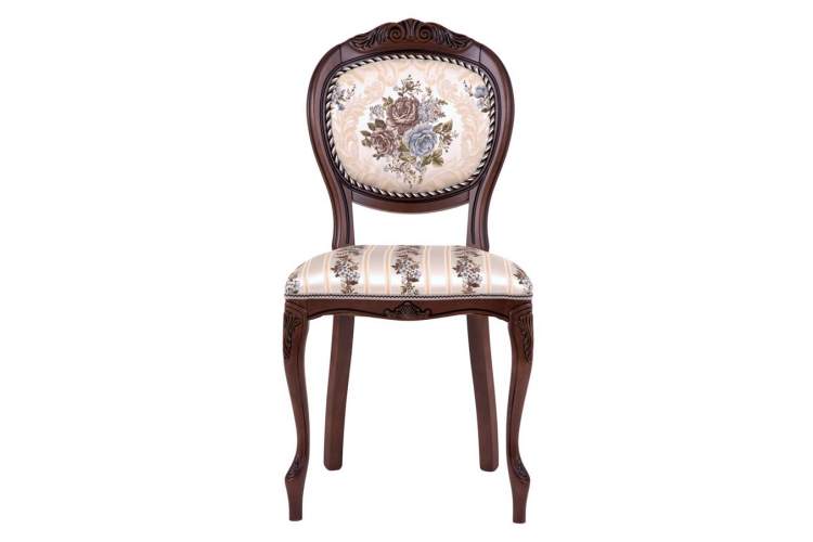 Стул С16 (тон 317 т. коричневый+патина чёрная/ткань никита светлая/полоса (Ц)