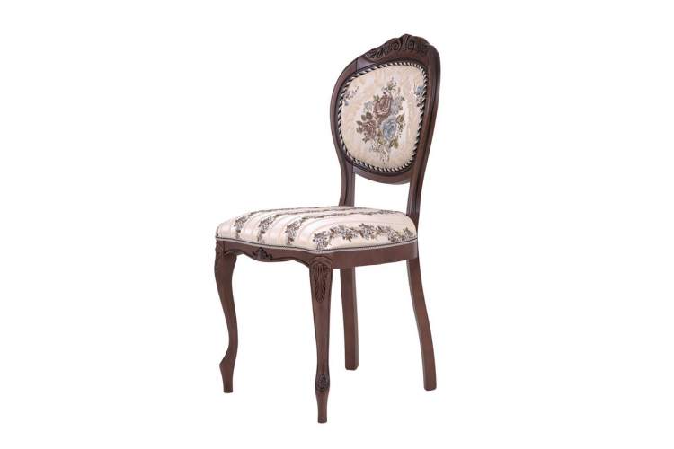 Стул С16 (тон 317 т. коричневый+патина чёрная/ткань никита светлая/полоса (Ц)-2