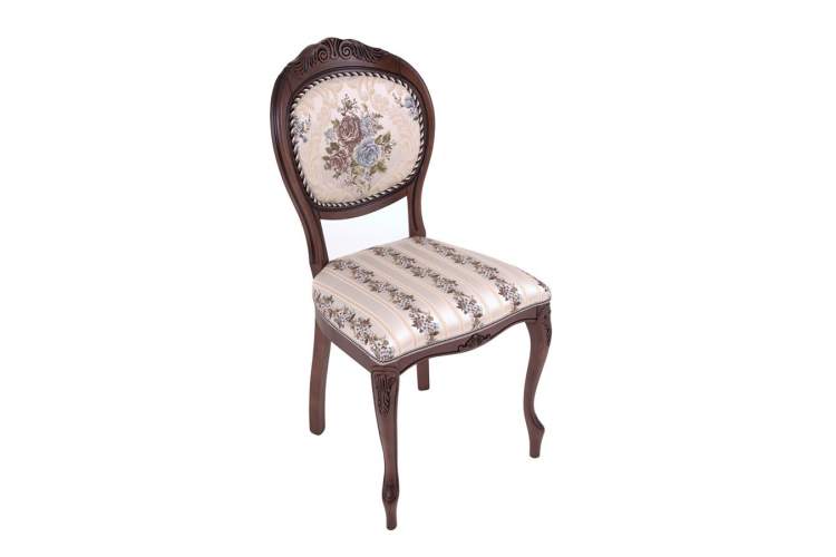 Стул С16 (тон 317 т. коричневый+патина чёрная/ткань никита светлая/полоса (Ц)-4